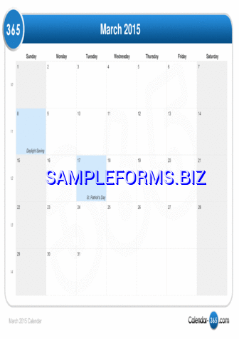 March 2015 Calendar 2 pdf free